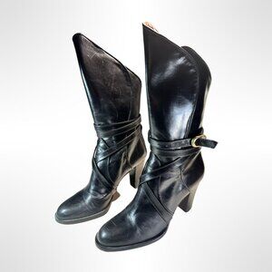 Ferragamo Black Boots, Size 5, never worn